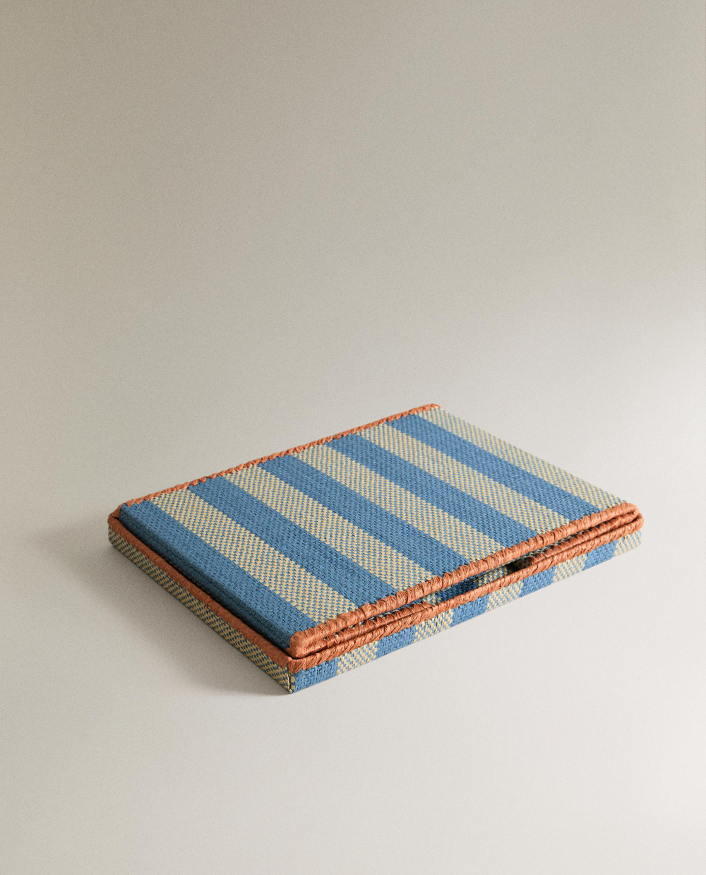 Zara Home Корзина из плетёной бумаги, цвет синий, 40 см