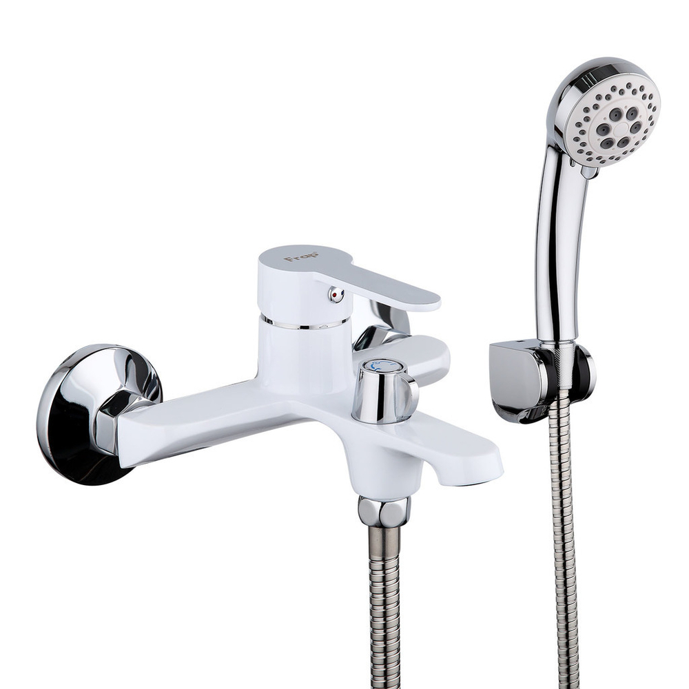 Смеситель для ванны 35к F3241 FRAP (кор. излив, белый/хром, латунь)