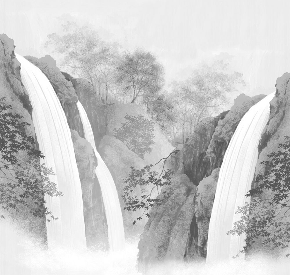 Пейзаж Водопад панно