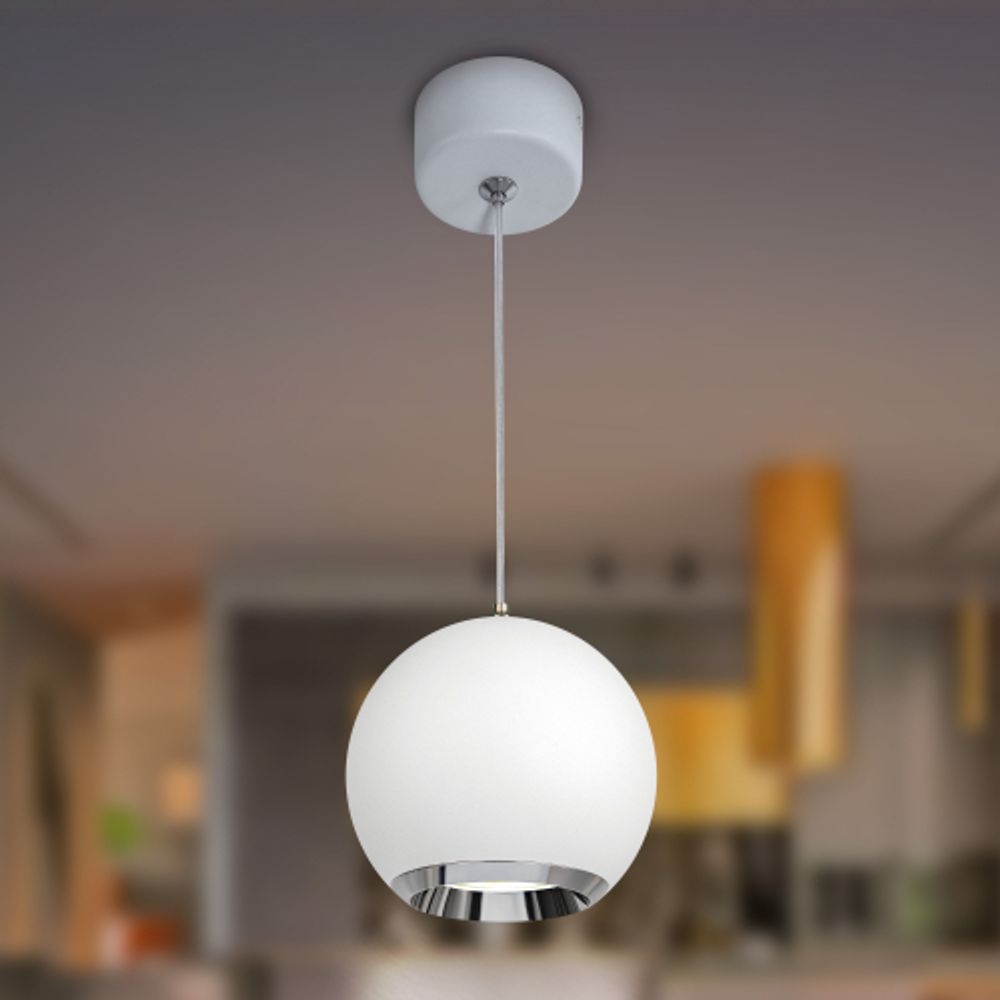 Светильник подвесной ЭРА PL32 WH/CH под лампу MR16 GU10 белый/хром