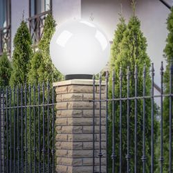 Садово-парковый светильник ЭРА НТУ 01-150-401 шар опаловый на опору / кронштейн IP44 Е27 max150Вт d400mm | Садово-парковые светильники