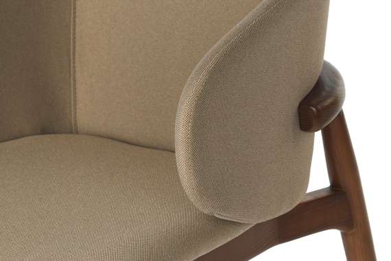 Стул Lando, орех с коричневой обивкой
