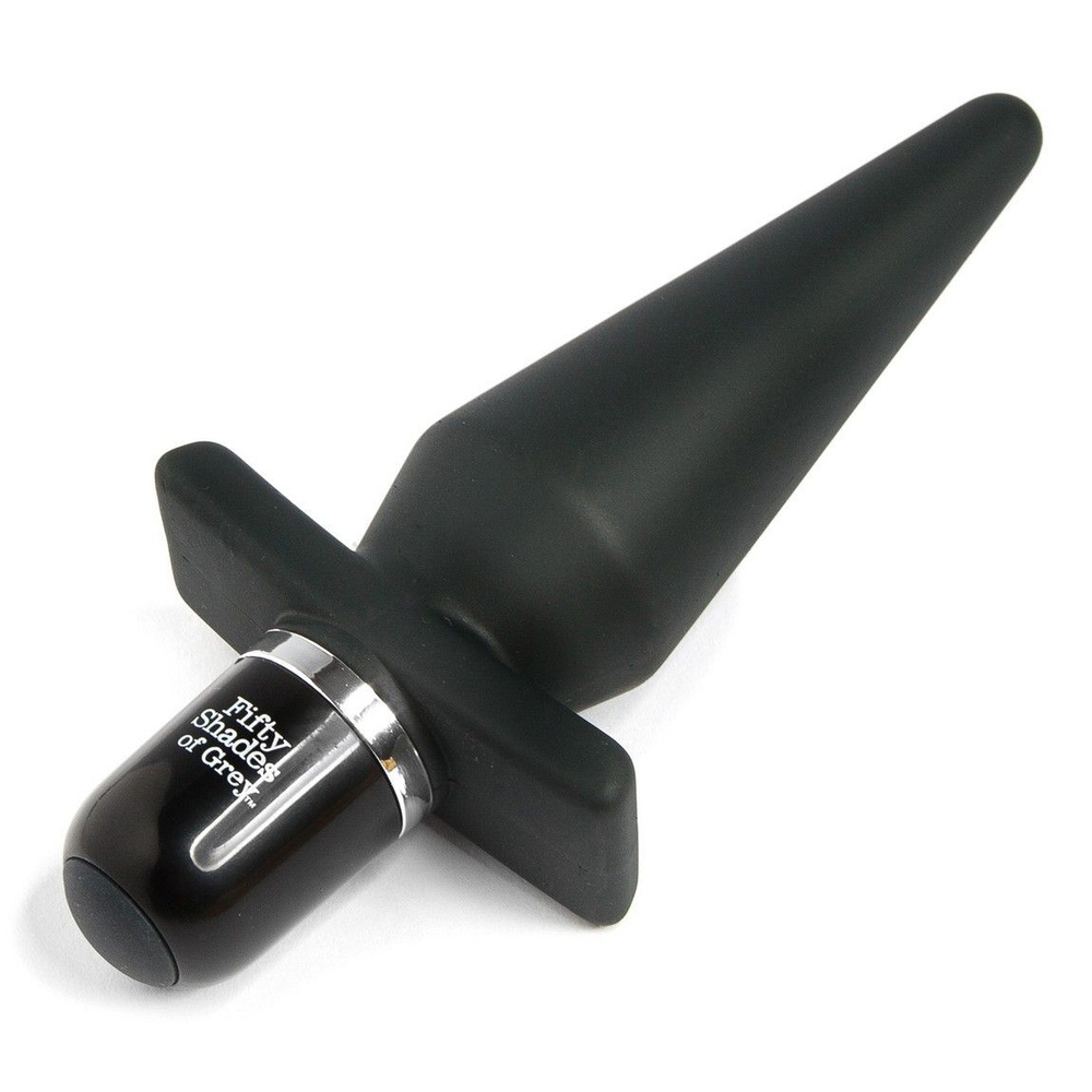 Черная анальная пробка с вибрацией Delicious Fullness Vibrating Butt Plug - 14 см. (Цвет: черный)