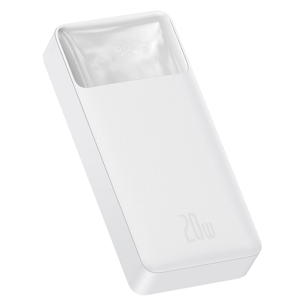 Внешний аккумулятор Baseus Bipow Digital Display Power Bank C+2U 20000mAh 20W - White