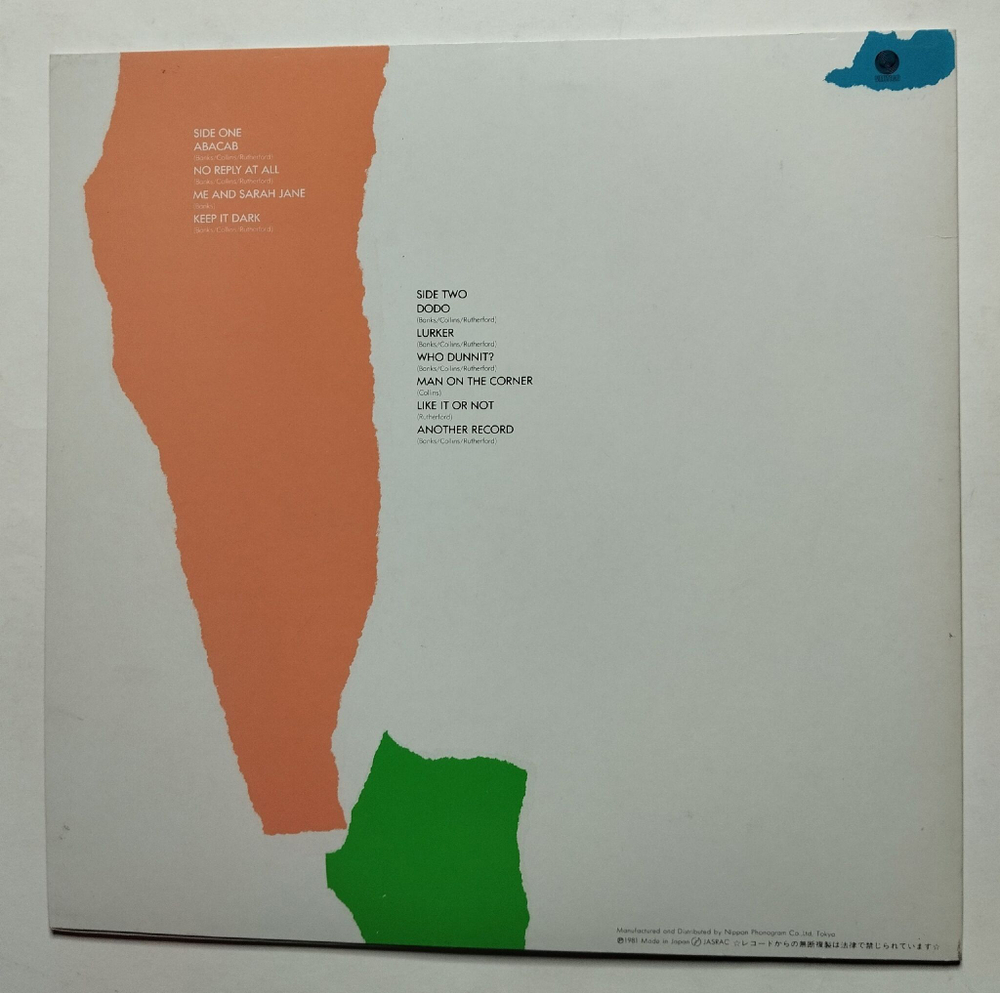 Винтажная виниловая пластинка LP Genesis Abacab (Japan 1981) (No Obi)