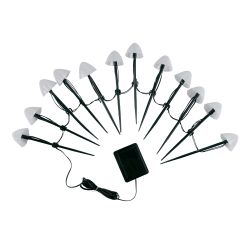 USL-S-830-PM020 MULTICOLOR MUSHROOMS SET12 Садовый светильник на солнечной батарее Разноцветные грибы. в комплекте из 12 штук. 12 светодиодов. Разноцветный свет. 1xАA Ni-Mh аккумулятор в-к. IP44. TM Uniel