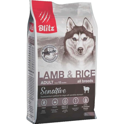 Blitz Sensitive корм для собак с ягненком и рисом (Adult Lamb&Rice)