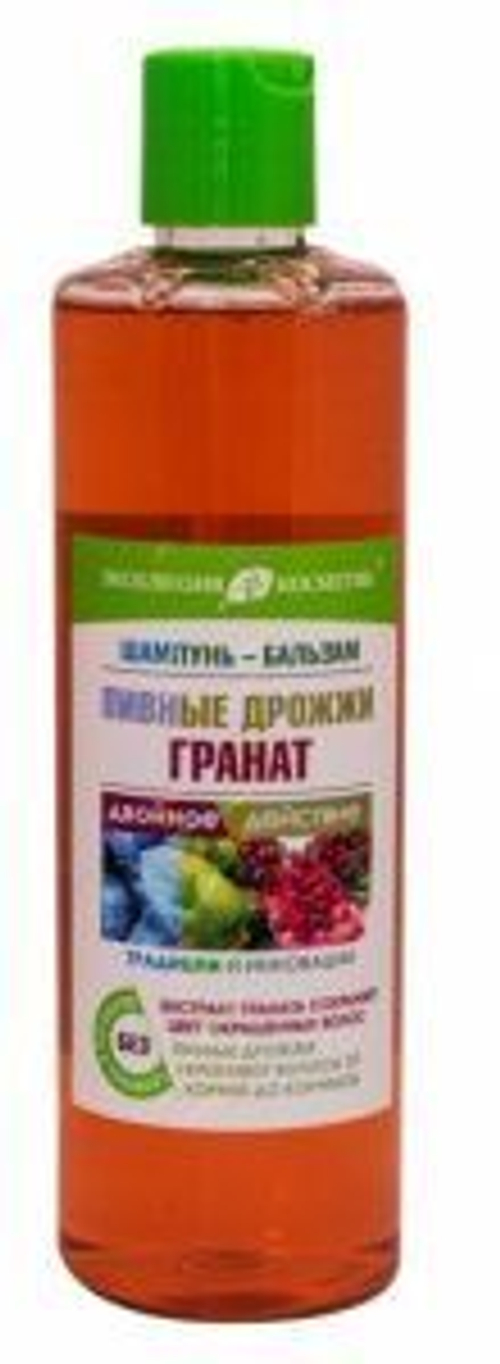 Эксклюзив-косметик Шампунь-бальзам ПИВНЫЕ ДРОЖЖИ и ГРАНАТ сохраняет цвет окрашенных волос 500 мл