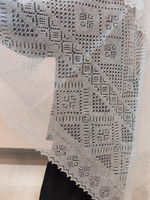 Оренбургский пуховый платок с шелком АШ150-02 экрю