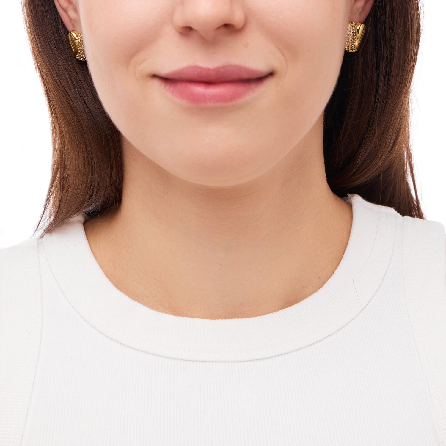 Серьги Flexuose Heart Earrings – Crystal