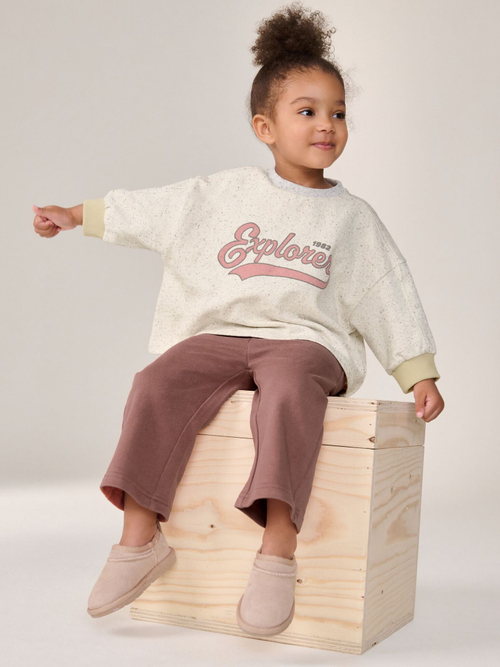 Толстовка и брюки в комплекте для девочки Next 385-969, Кремовый, Коричневый