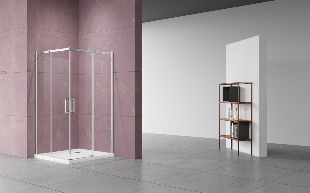 Душевой уголок Dice VSS-4D100CL, 1000*1000, хром, стекло прозрачное