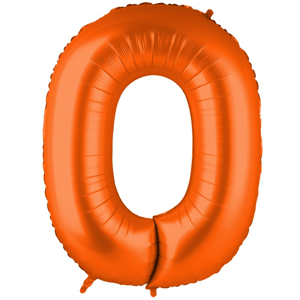 Шар фольгированный Цифра 0 101 см (Оранжевый)