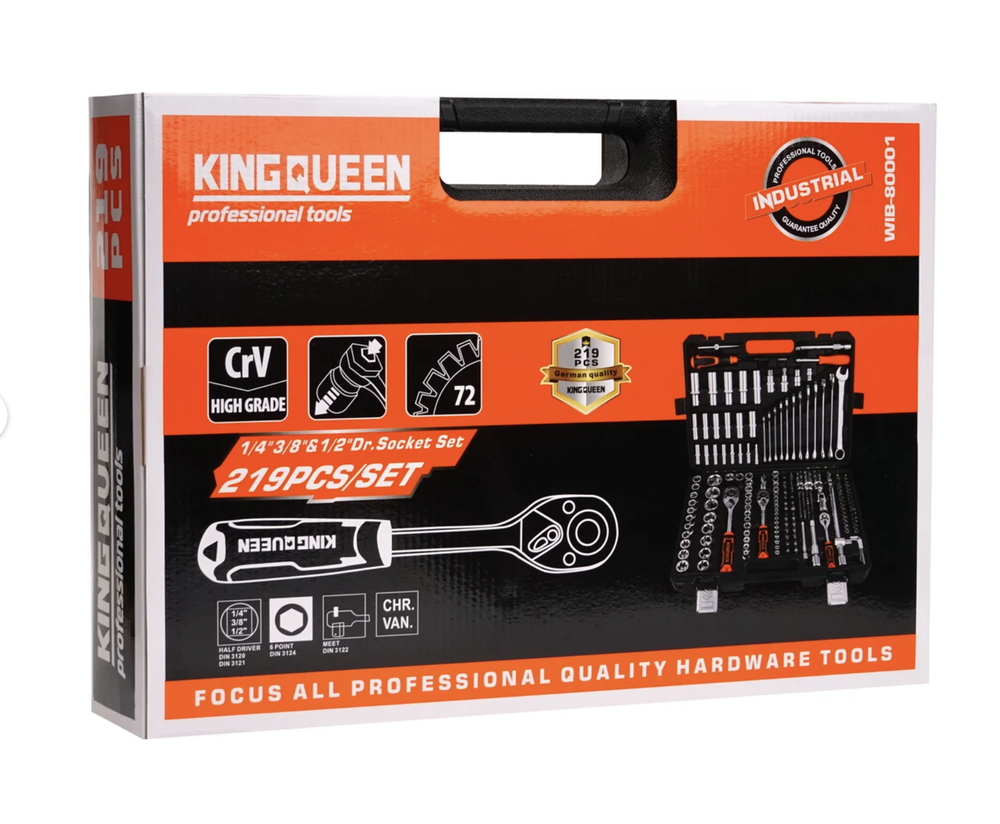 Набор инструментов KINGQUEEN 219 предметов, 72 зуба WIB-80001 Оптом