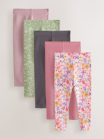 Легинсы для девочки Next E61-329, 5 шт., Розовый, Темно-серый, Зеленый