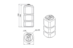 Ёмкость пластиковая пищевая ЭкоПром L 750 л. узкая высокая (75x75x171см;синий) - арт.555262