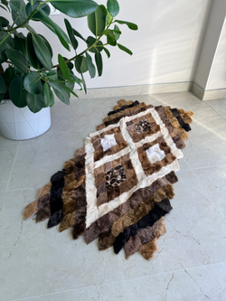 Меховой Коврик прикроватный накидка на кресло из овчины