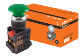 Кнопка "Грибок" AEA-22, зеленый, d22мм, 1з+1р TDM SQ0704-0016