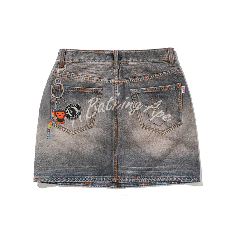 A Bathing Ape Bathing Ape Denim Short Skirts Cotton