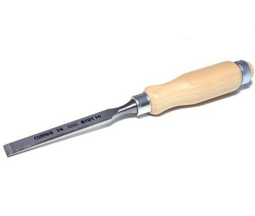 Плоская стамеска 14 мм с деревянной светлой ручкой Narex 8101-14