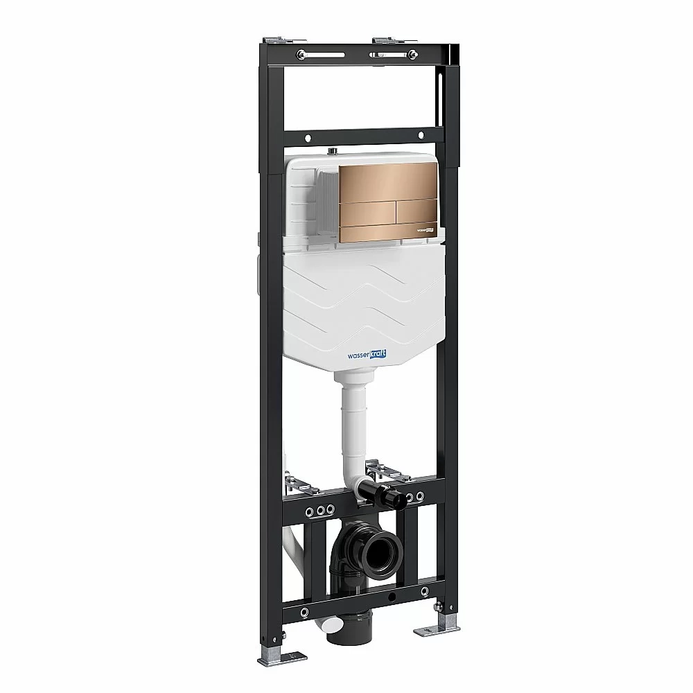 Система инсталляции для унитаза WasserKraft Alme 15TLT.010.ME.RG04 с кнопкой розовое золото