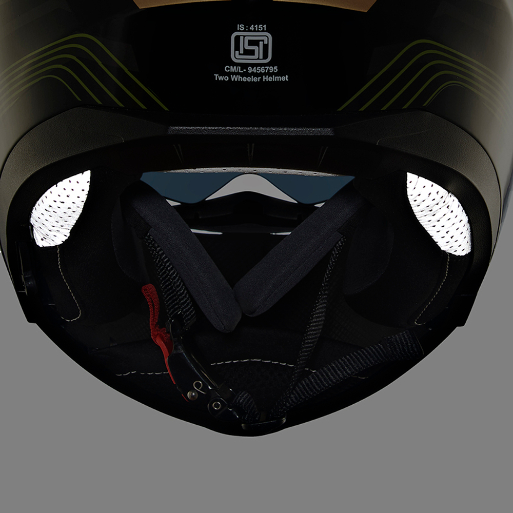 Шлем интеграл Royal Enfield, цвет - черно-золотой, размер - XL (620 мм), арт. RRGHEP000568 (HESS22014GLOSS BLACK & GOLDEN)