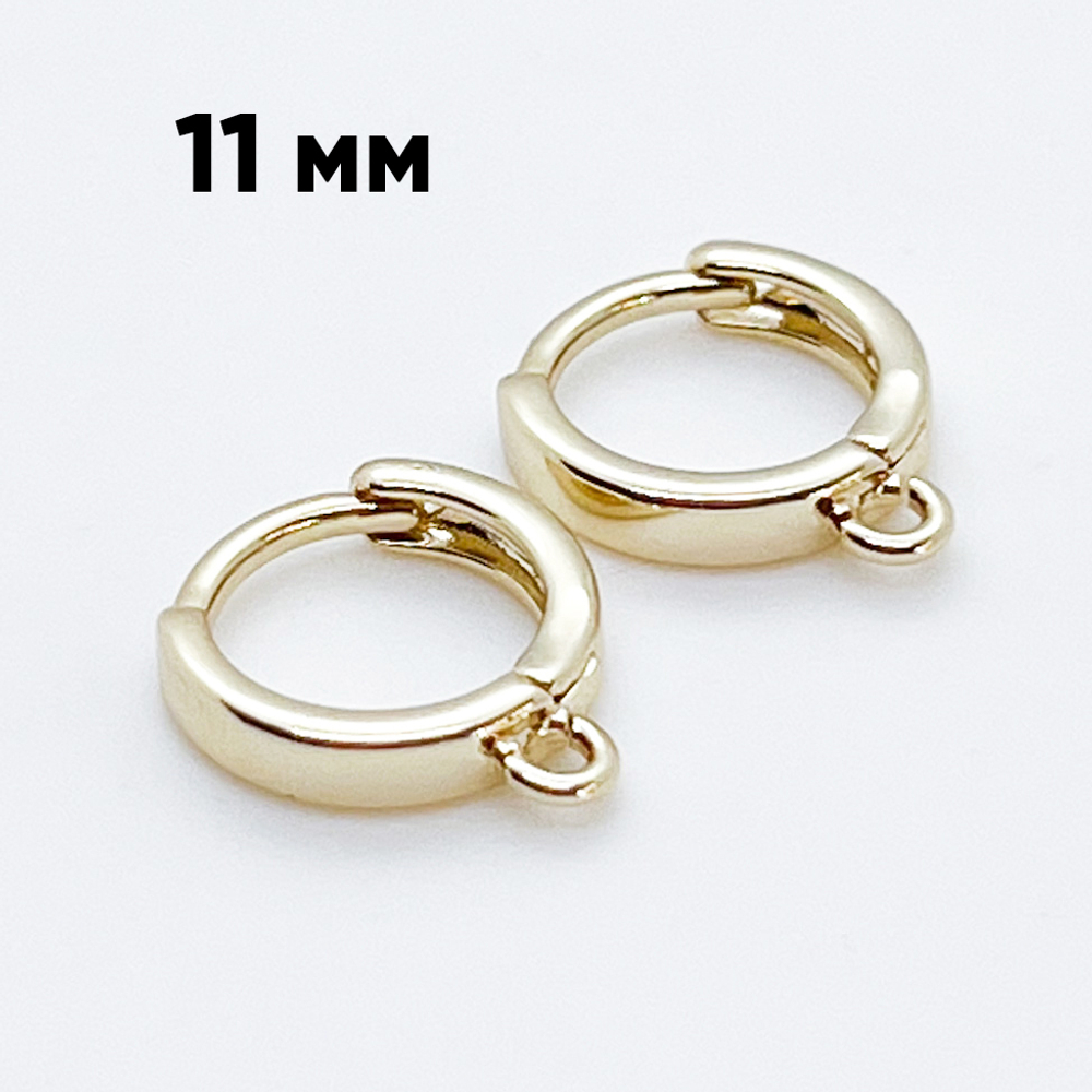 Ювелирные швензы с позолотой, размер 11*2,5 мм, цена за пару