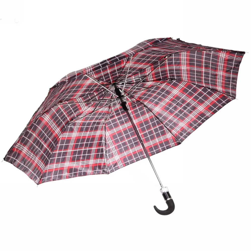 Зонт мужской полуавтомат «Ультрамарин - Клетка», d-100см, цвет микс, ручка крючок, длина в слож. виде 42см