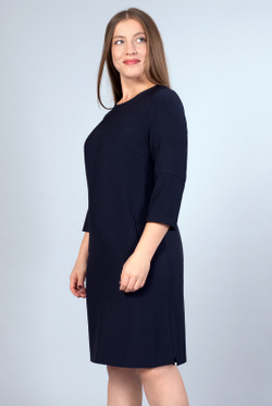 Офисное платье 1390Аа, Тёмно тёмно син #70ТТСи051390Аа