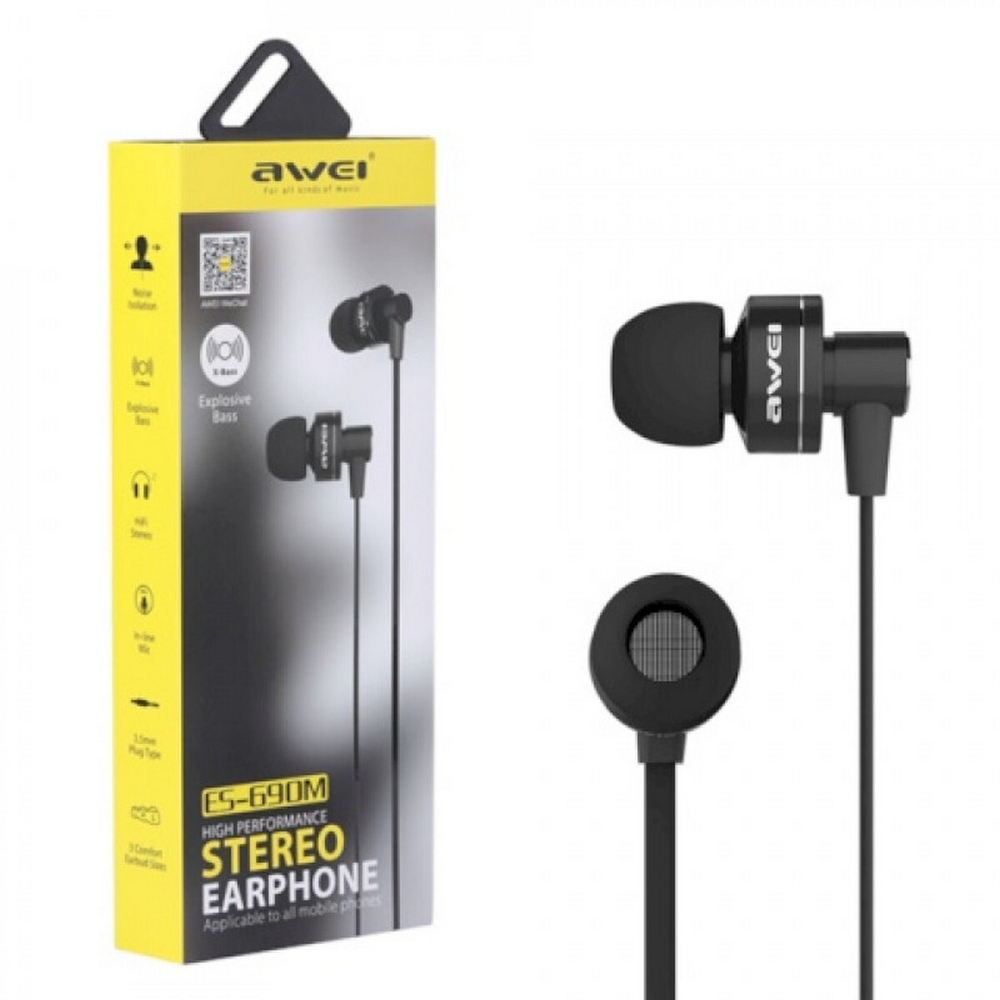 Наушники проводные Awei ES-690M Stereo X-bass