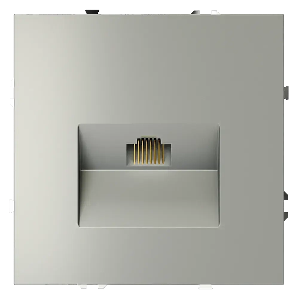 Розетка компьютерная встраиваемая VOLTUM S70 RJ45 кат.6, (сталь)