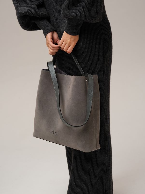 Замшевая сумка шоппер DBR 30948 серый замок