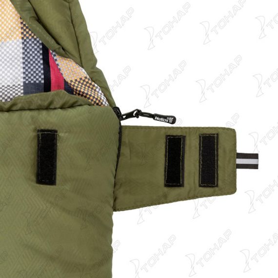 Спальный мешок OLYMPUS Wide 400 (220х90, холлофайбер, зеленый/город) (T-HS-SB-OW-400-NC) Helios