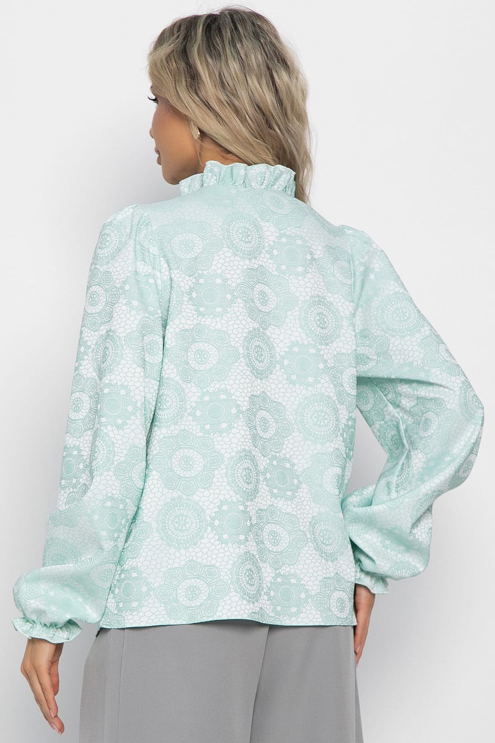 Блуза Доменика (бело-мятная) Б15017-18М LT Collection