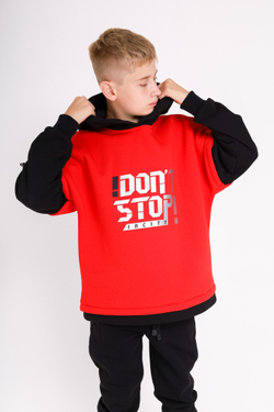 Худи "DONT STOP" JUNIOR, красный/черный