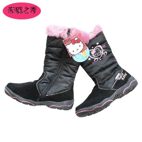 Сапоги детские стеганые на молнии с принтом Hello Kitty