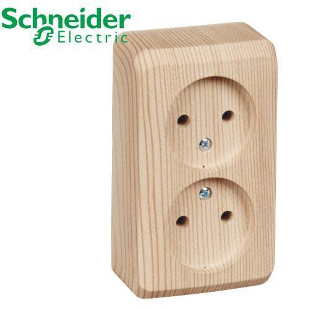 РА16-005D Розетка 2-ая б/з (сосна) Этюд Schneider