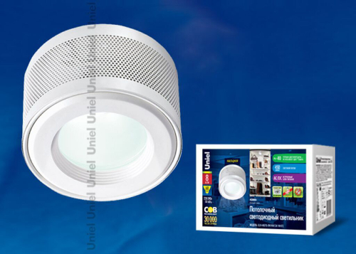 ULN-M07B-8W/NW/SM WHITE Светильник светодиодный накладной потолочный. Мощность - 8 Вт. Световой поток — 450 Лм. Цвет свечения — белый. Степень защиты