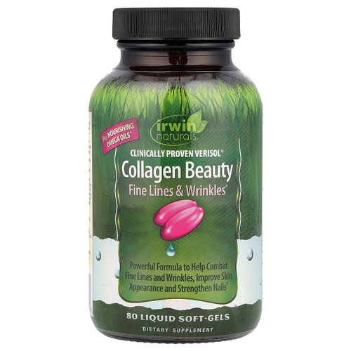 Irwin Naturals, Verisol® Collagen Beauty, клинически подтвержденный коллаген, 80 капсул с жидкостью