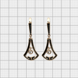 "Трамагал" серьги в золотом покрытии из коллекции "Мариот" от  Jenavi с английским замком