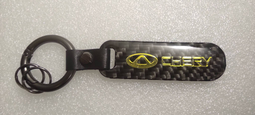Брелок "Chery" карбон, золотой (1 шт.)