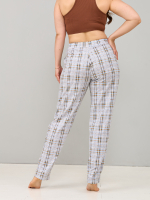 Брюки Б-18/клетка-рогожкабирюза