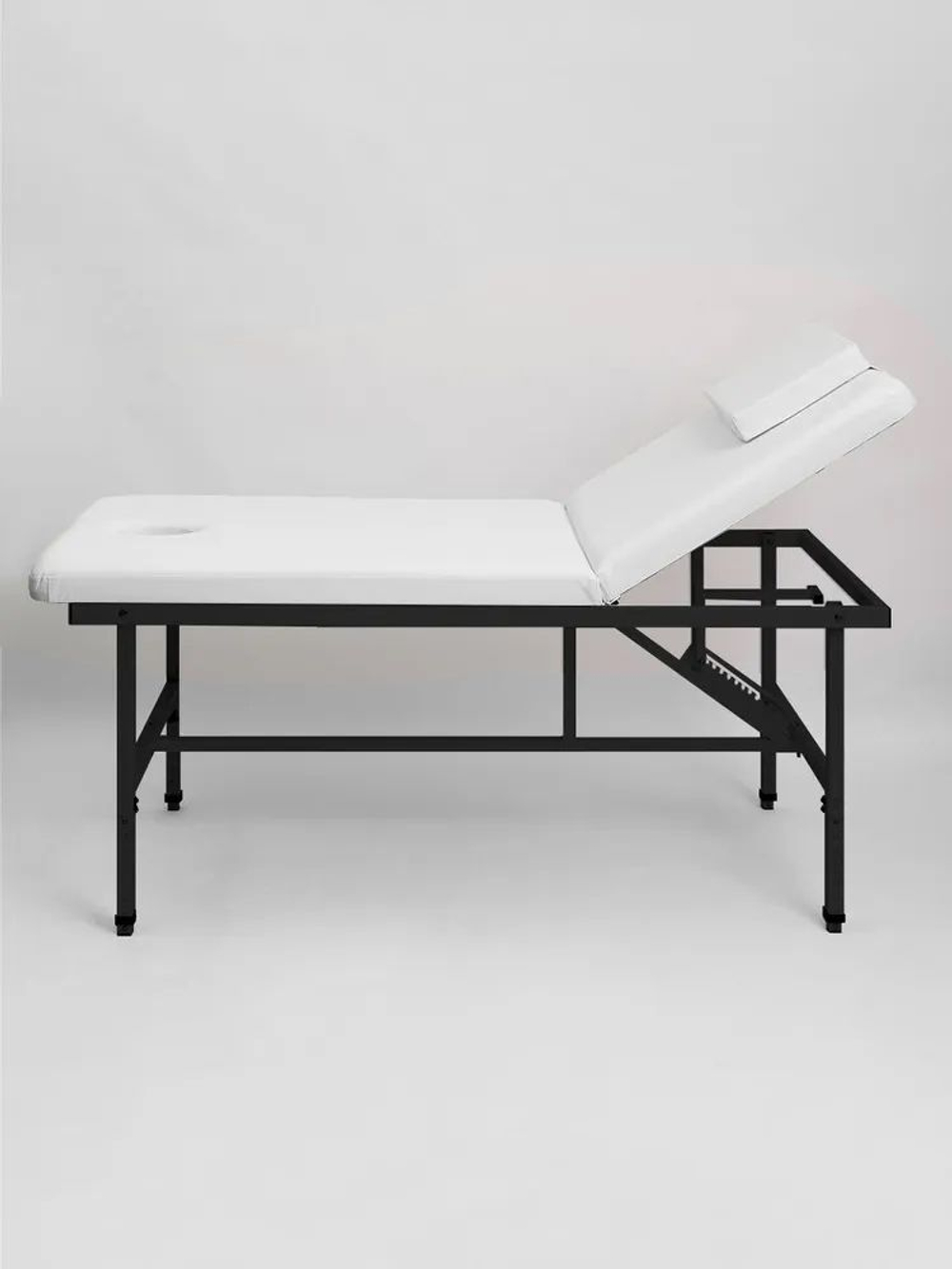 Массажный стол стационарный Massagecomplekt, с регулировкой высоты и вырезом для лица, 190/70, черный