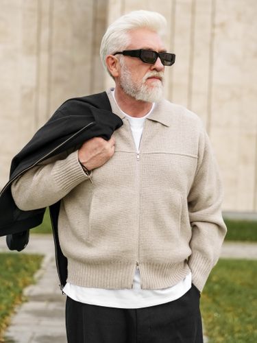 Бежевый джемпер на молнии Tate