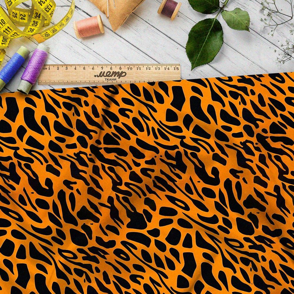 Ткань премиум флис вариация на тему леопардовой шкуры