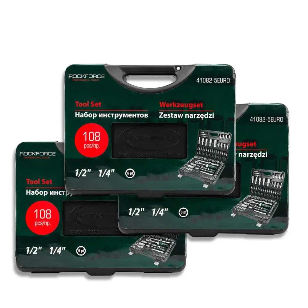 ( 3 K-T ) Набор инструмента 108пр.1/4''&amp;1/2''(6гр.)(4-32мм) RockForce RF-41082-5EURO ( 3 K-T )