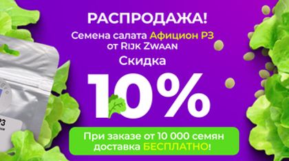 Скидка 10% на АФИЦИОН РЗ семена салата (Rijk Zwaan | Alexagro) по промокоду!
