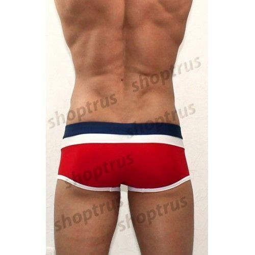 Мужские плавки с красной, белой и синей полосой SEOBEAN Swimsuit