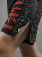 Шорты детские спортивные тренировочные черные LEGENDA Рать2 красная