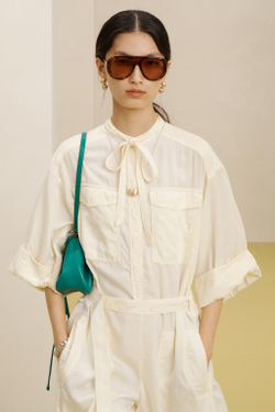 ZARA КОМБИНЕЗОН ИЗ ЛИОЦЕЛЛА, ЭКРЮ